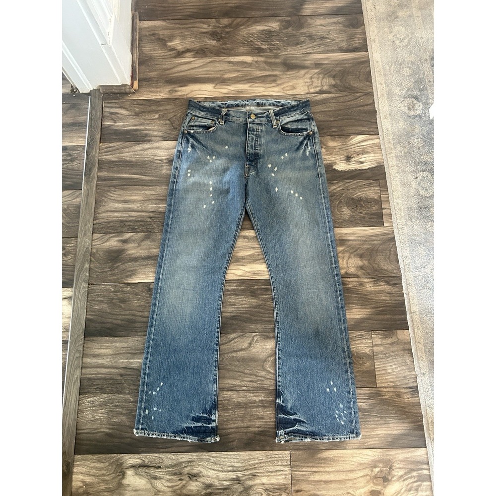 Vintage RL Polo Jeans Co Mens 31x30 Paint Townshend Low Rise Slim Button Fly 445